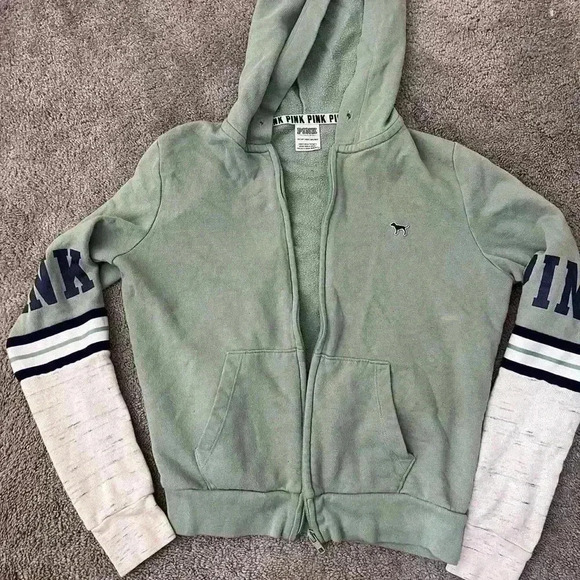 VS PINK green and grey hoodie - Picture 1 of 3